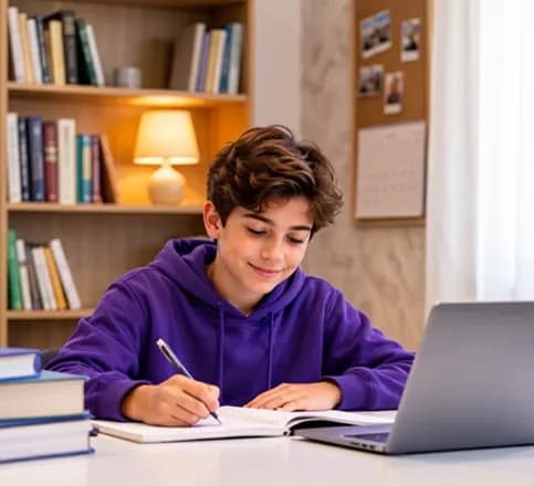 Student preparing for EQAO & OSSLT online