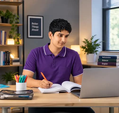 Student preparing for VCE online