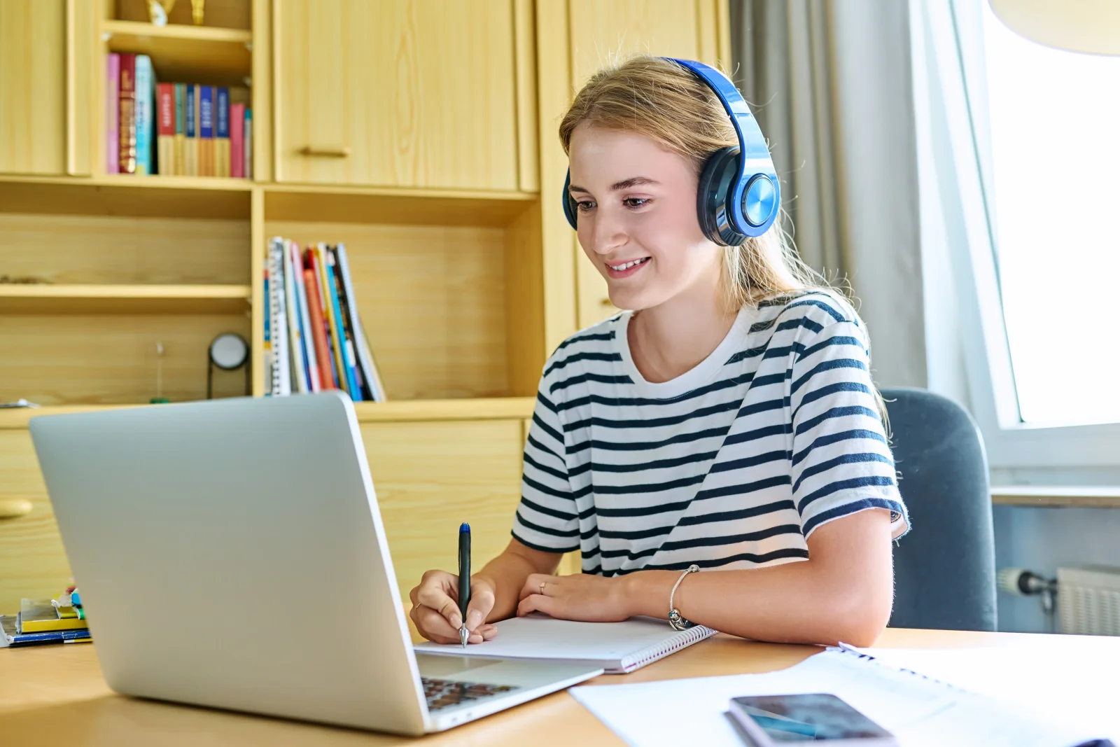 A student preparing for AP exams with an online tutor