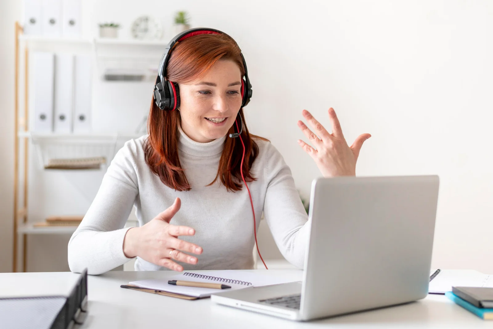 American high school student focused on chemistry equations and online learning