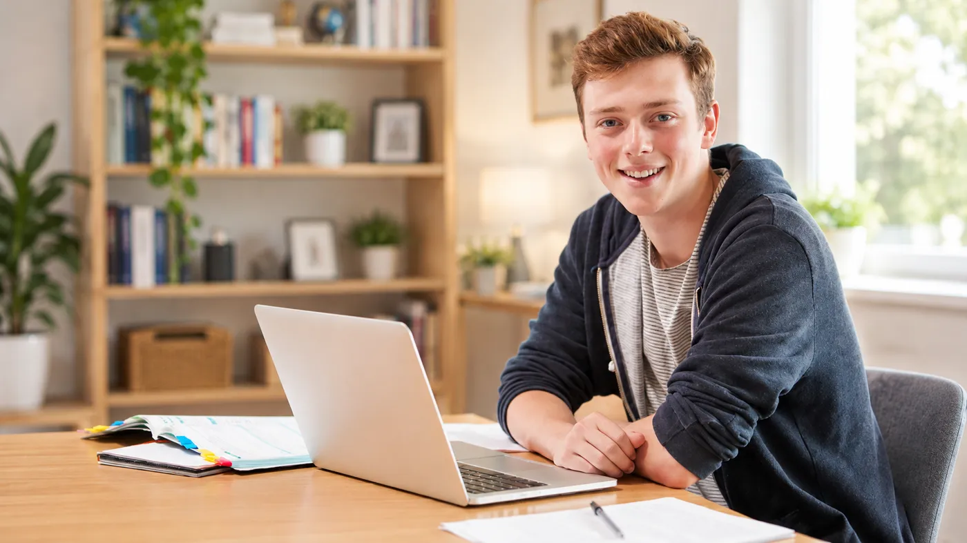 Student preparing for PSAT/NMSQT online