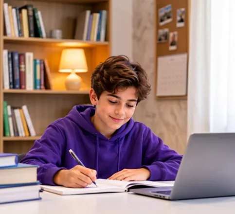An Ontario student preparing for EQAO assessments online